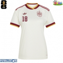 Spania Martin Zubimendi #18 Bortedrakt Dame VM 2026 Kortermet